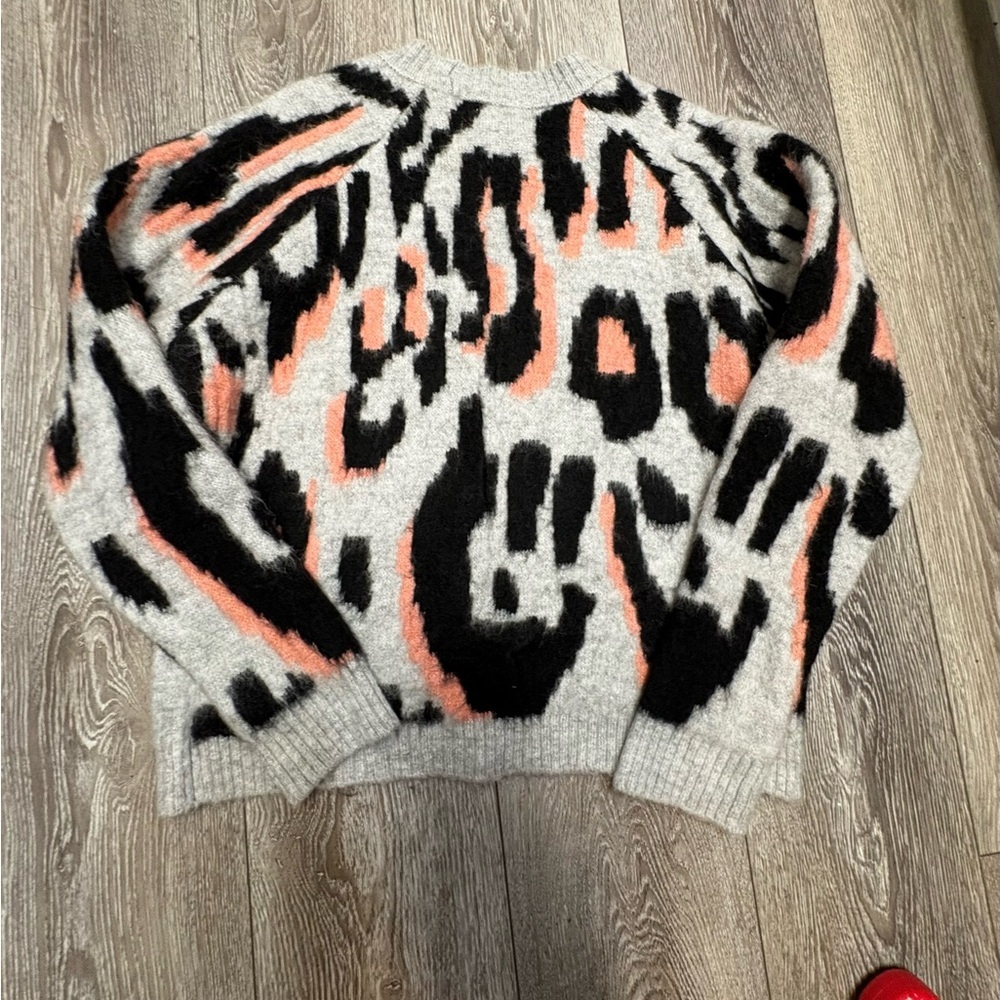 Anthropologie Leopard Print Sweater - Black, Pink, Gray - Picture 9 of 12